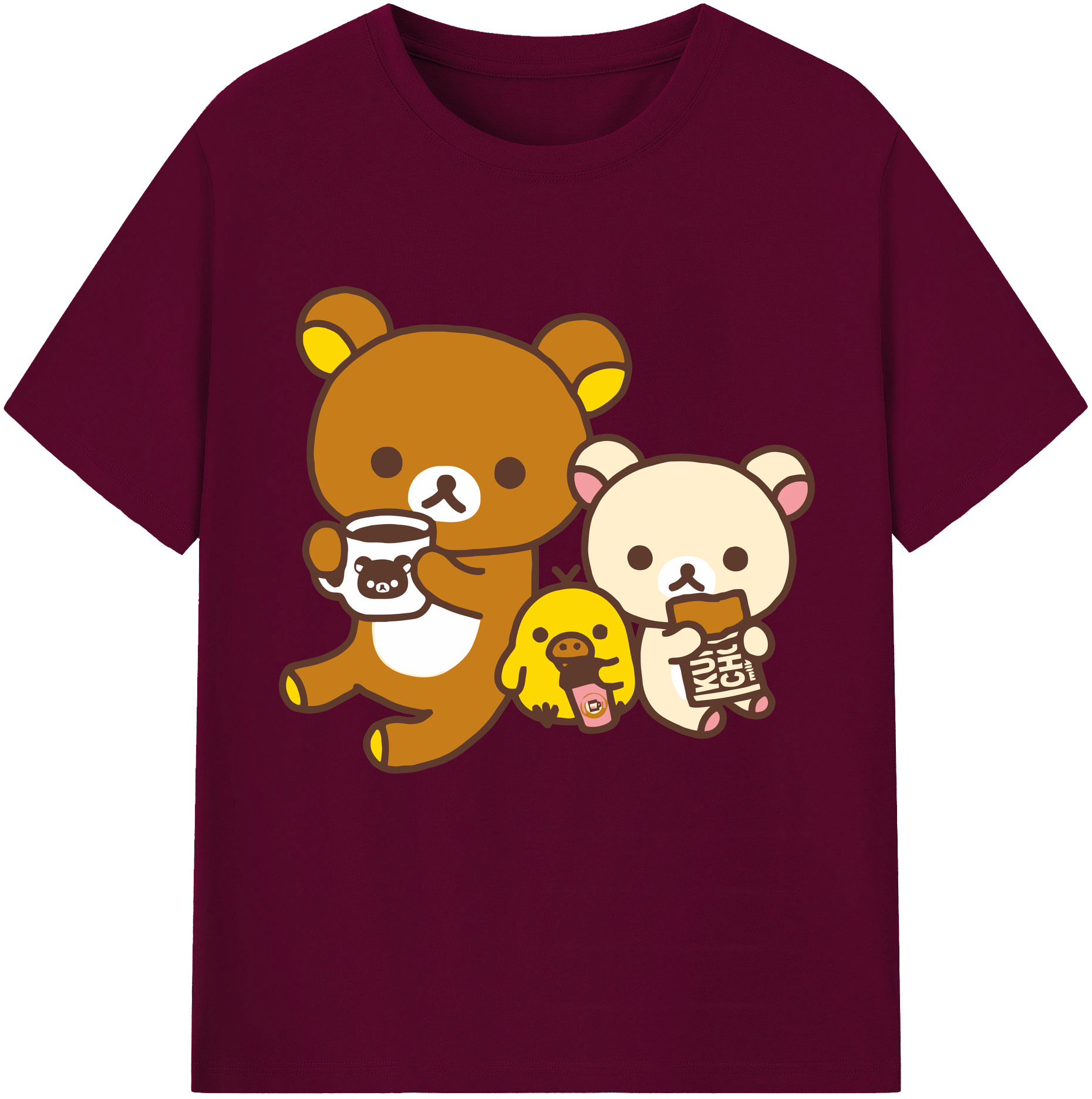 （画像用） リラックマ リラックマ キイロイトリ Rilakkuma Korilakkuma Kiiroitori レディースカジュアルプリントTシャツ（綿100％）